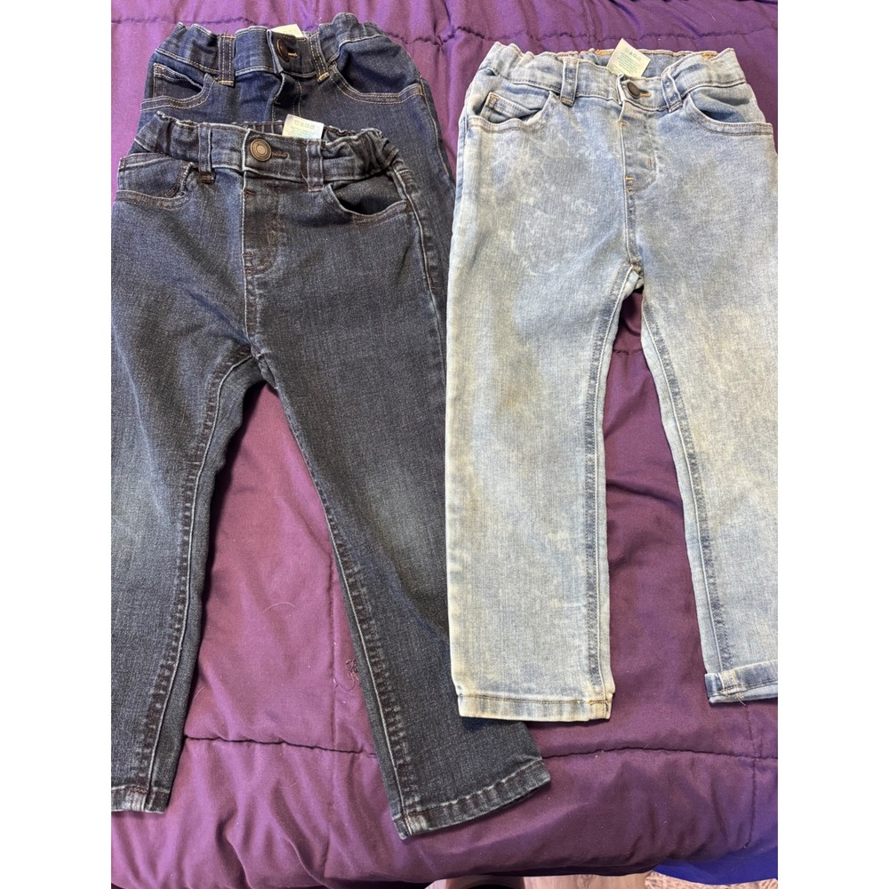 Garanimals Toddler Jeans Lot 3 Pair Dark Vintage Light Acid Wash 4T Straight Leg